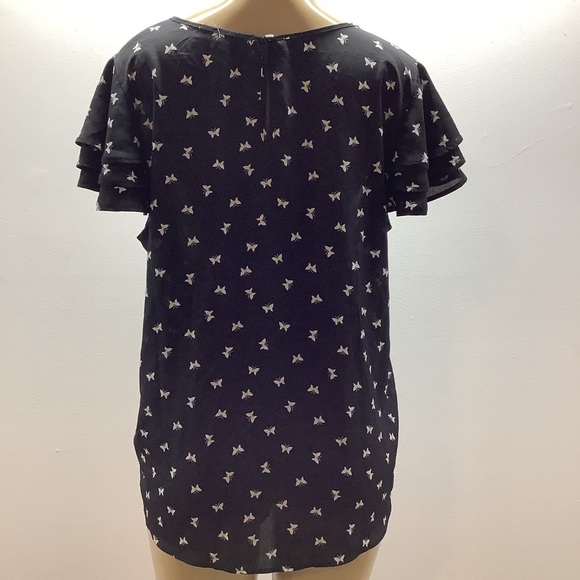 Sweet Rain Size 2X Black and White Butterfly Print Blouse. New With Tags - Picture 4 of 9